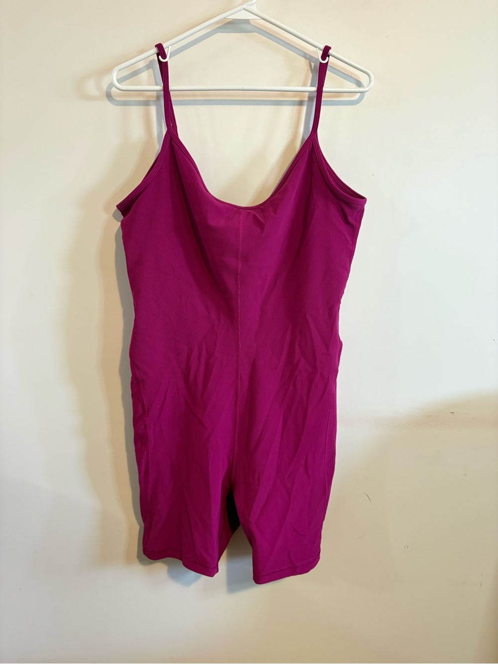Lululemon Ribbed Magenta Cami Bodysuit Size 14